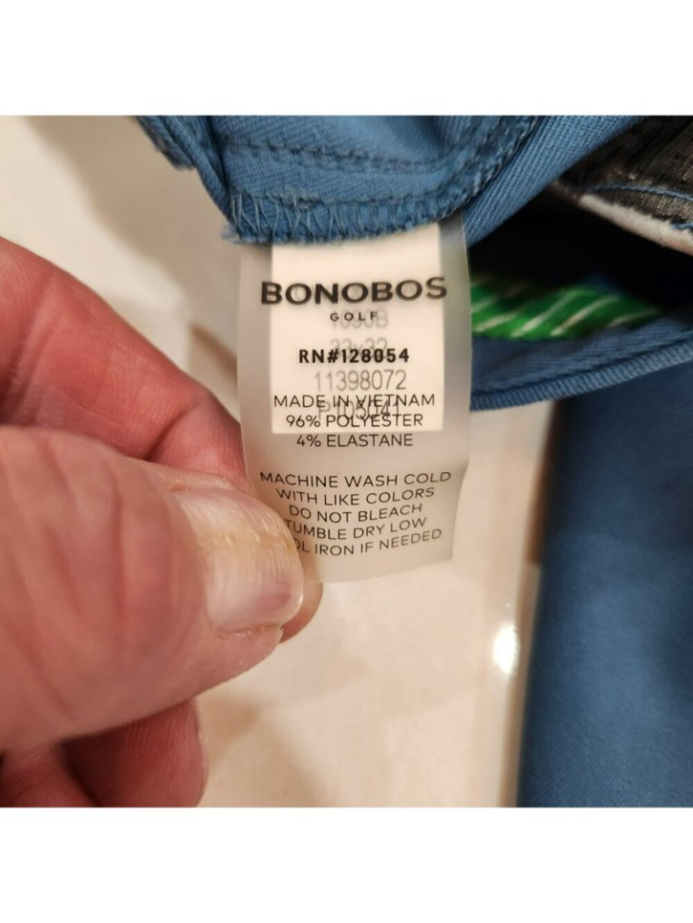 Bonobos Golf Pants Mens 33x32 Blue Athletic Fit Stretch Performance Chino - Picture 8 of 14